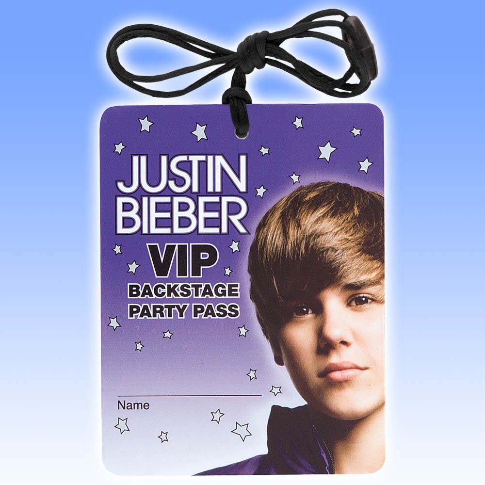 4 Justin Bieber VIP Backstage Party Pass Accessories eBay